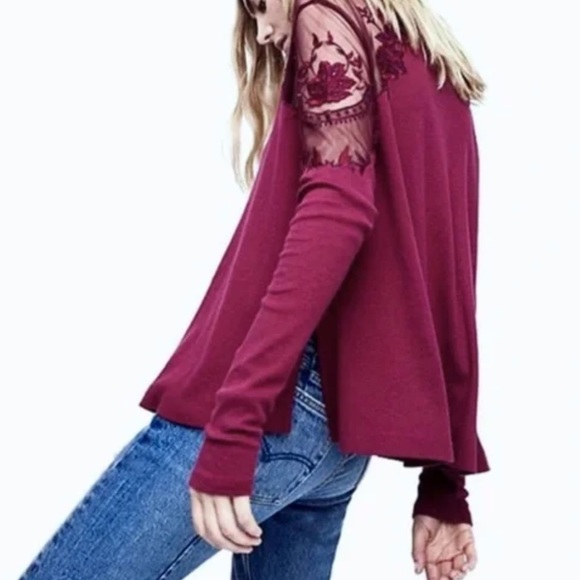 FREE PEOPLE Daniella Embroidered Illusion Top - Picture 3 of 9